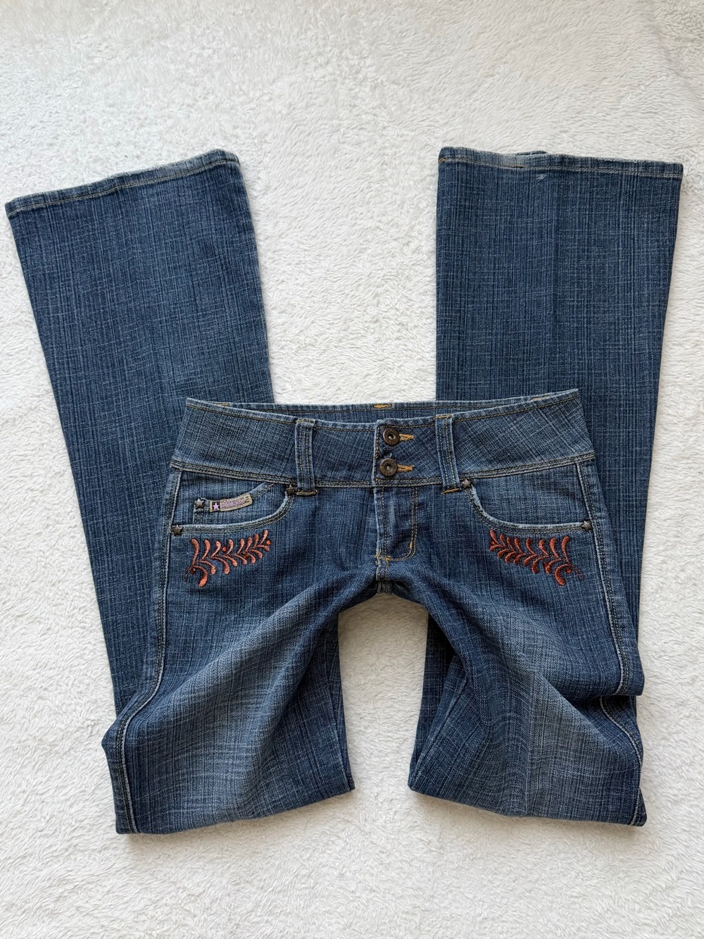 Y2k Bubblegum embroidered low rise jeans